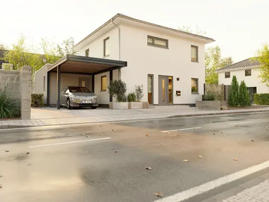 Ext_Stadthaus_Flair_124_Kubus_Putz_Carport_StreetView02