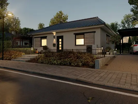 Bungalow-78-Straße-Abend