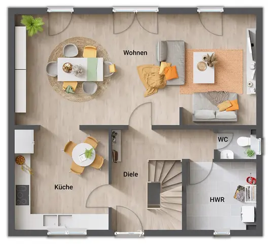 Grundriss-Einfamilienhaus-Flair-125-Erdgeschoss-mit-Hobbykeller