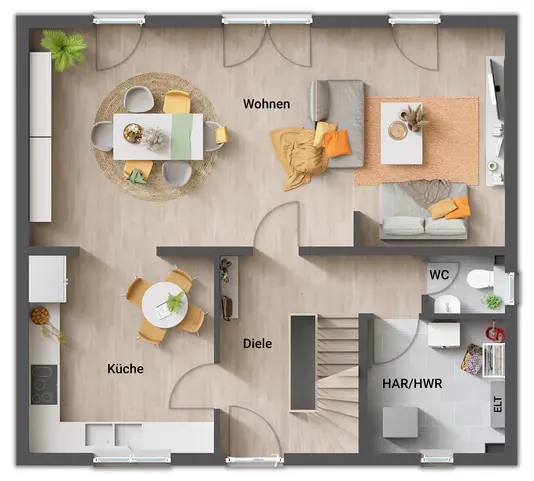 Grundriss-Einfamilienhaus-Flair-125-Erdgeschoss-mit-Keller