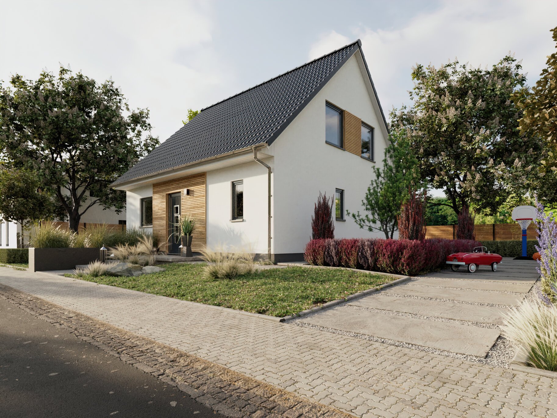 Einfamilienhaus-Flair-110-Strasse-Weiss-Holz