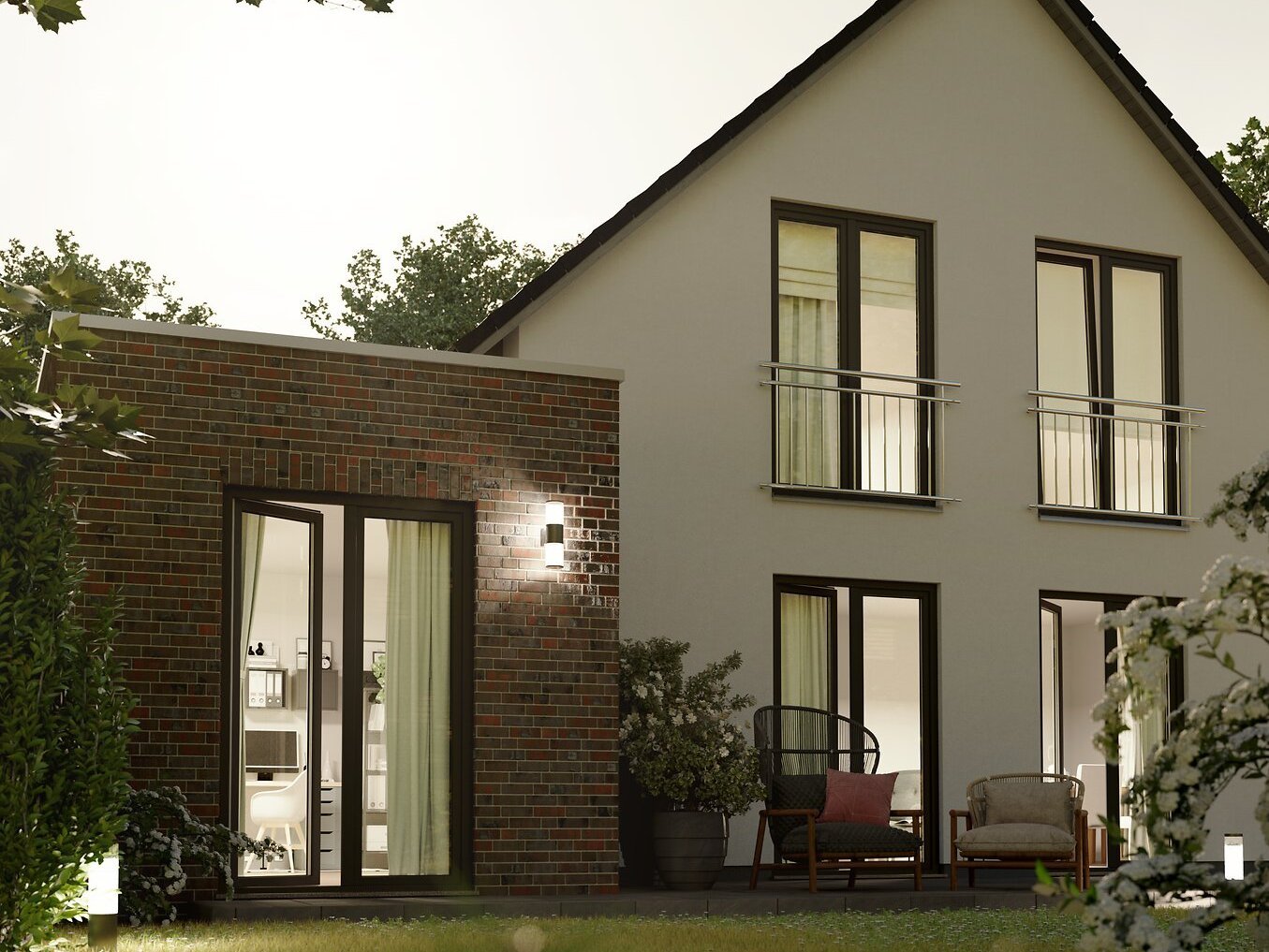 Ext_Einfamilienhaus_Bodensee_129_Kubus_GardenView_Fokus_Abend