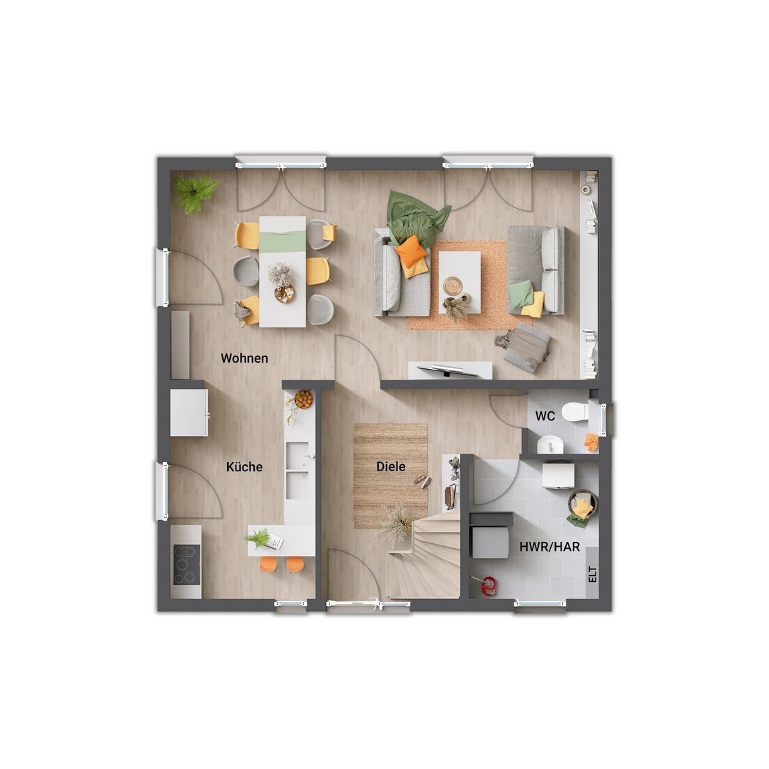 Erdgeschoss vom Stadthaus Flair 124