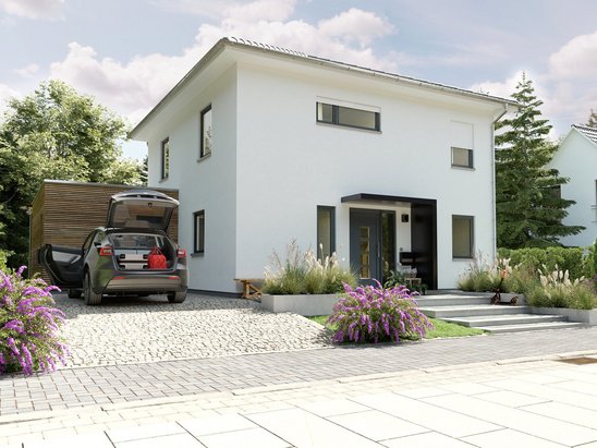 Einfamilienhaus-Flair-124-Kubus-Holz-Strassenansicht